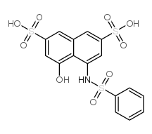 4-hydroxy-5-[(phenylsulphonyl)amino]naphthalene-2,7-disulphonic acid Structure
