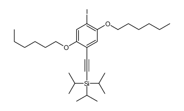 2-(2,5-dihexoxy-4-iodophenyl)ethynyl-tri(propan-2-yl)silane结构式