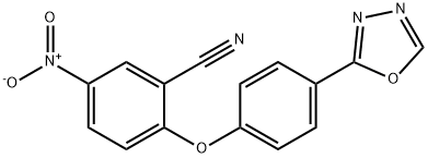 Benzonitrile, 5-nitro-2-[4-(1,3,4-oxadiazol-2-yl)phenoxy]- Structure