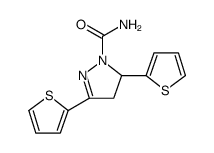 3,5-Di(thiophenyl-2-yl)-4,5-dihydro-1H-pyrazole-1-carboxamide结构式