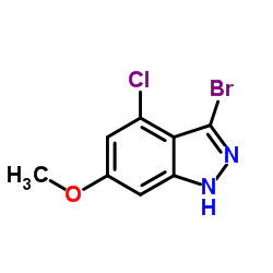 3-Bromo-4-chloro-6-methoxy-1H-indazole Structure