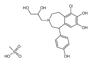 6-chloro-2,3,4,5-tetrahydro-1-(4-hydroxyphenyl)-3-(2,3-dihydroxypropyl)-1H-3-benzazepine-7,8-diol methanesulfonete Structure