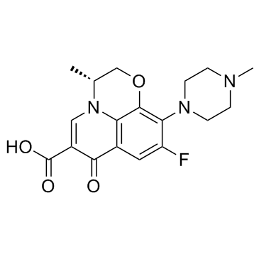 R-9-氟-2,3-二氢-3-甲基-10-(4-甲基-1-哌嗪基)-7-氧代-7H-吡啶并[1,2,3-DE]-[1,4]苯并噁嗪-6-羧酸结构式