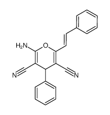 2-Amino-4-phenyl-6-((E)-styryl)-4H-pyran-3,5-dicarbonitrile Structure