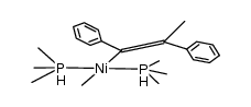 (Z)-(1,2-diphenylprop-1-en-1-yl)(methyl)bis(trimethyl-l5-phosphanyl)nickel结构式