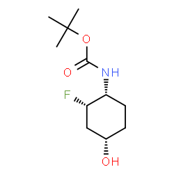 tert-butyl N-[(1R,2S,4S)-rel-2-fluoro-4-hydroxycyclohexyl]carbamate Structure