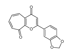 2-(3,4-亚甲二氧基苯基)环庚三烯并[b]吡喃-4,9-二酮结构式