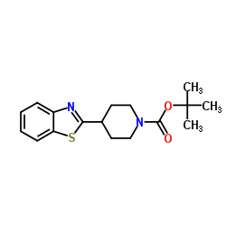 4-(苯并[d]噻唑-2-基)哌啶-1-羧酸叔丁酯结构式