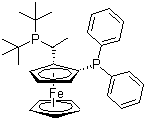 (R)-(-)-[(S)-2-(Diphenylphosphino(ferrocenyl]ethyldi-tert-butylphosphine Structure