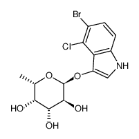 5-溴-4-氯-1H-吲哚-3-基 6-脱氧-α-L-吡喃半乳糖苷结构式