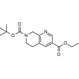 7-叔丁基3-乙基5,6,7,8-四氢-1,7-萘啶-3,7-二羧酸酯结构式