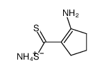 ammonium 2-amino-1-cyclopentene-1-carbodithioic acid Structure