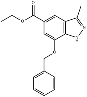 Ethyl 3-methyl-7-(phenylmethoxy)-1H-indazole-5-carboxylate Structure