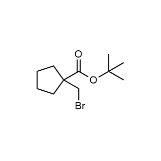 1-(溴甲基)环戊烷-1-羧酸叔丁酯结构式