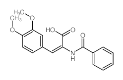 2-benzamido-3-(3,4-dimethoxyphenyl)prop-2-enoic acid结构式