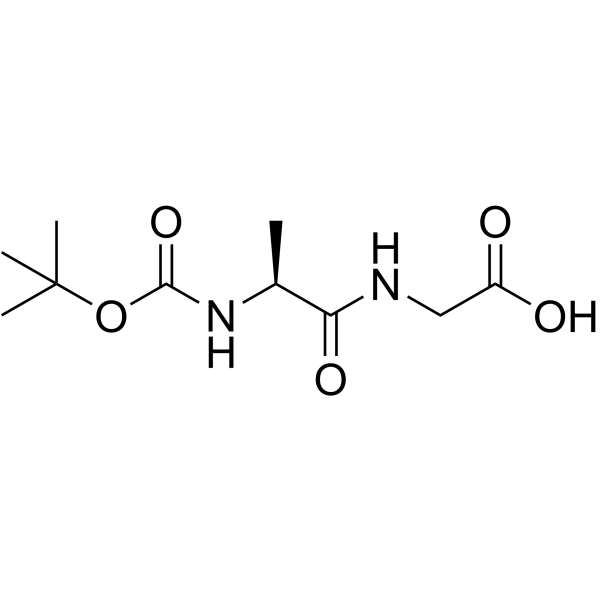 叔丁氧羰基-丙氨酰-甘氨酸结构式