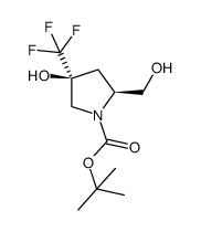 (2S,4S)-叔-丁基 4-羟基-2-(羟甲基)-4-(三氟甲基)吡咯烷-1-甲酸基酯结构式