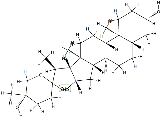 (22S,25S)-5α-Spirostane-3β,25-diol结构式
