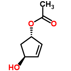 (1S-反式)-4-环戊烯-1,3-二醇单乙酸酯结构式