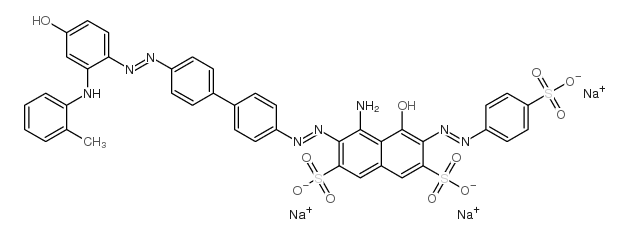 trisodium 4-amino-5-hydroxy-3-[[4'-[[4-hydroxy-2-[(o-tolyl)amino]phenyl]azo][1,1'-biphenyl]-4-yl]azo]-6-[(4-sulphonatophenyl)azo]naphthalene-2,7-disulphonate Structure