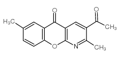 3-乙酰基-2,7-二甲基-5H-[1]苯并吡喃[2,3-b]吡啶-5-酮结构式