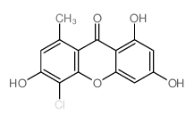 4-chloro-3,6,8-trihydroxy-1-methyl-xanthen-9-one结构式