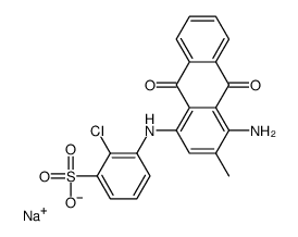 sodium,3-[(4-amino-3-methyl-9,10-dioxoanthracen-1-yl)amino]-2-chlorobenzenesulfonate Structure