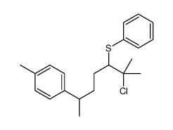 1-(6-chloro-6-methyl-5-phenylsulfanylheptan-2-yl)-4-methylbenzene结构式