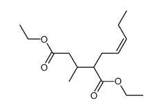 diethyl (Z)-3-methyl-2-(pent-2-en-1-yl)pentanedioate结构式