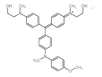 2-hydroxyethyl-[4-[[4-(2-hydroxyethyl-methyl-amino)phenyl]-[4-[(4-methoxyphenyl)-methyl-amino]phenyl]methylidene]-1-cyclohexa-2,5-dienylidene]-methyl-azanium Structure