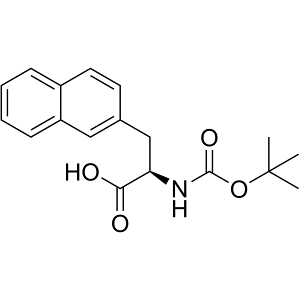 Boc-3-(2-萘基)-D-丙氨酸结构式