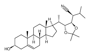 (22R,23R,24S)-24-cyanocholest-5-ene-3β,22,23-triol 22,23-acetonide Structure