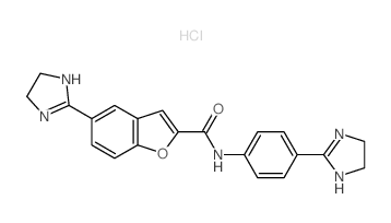 5-(4,5-dihydro-1H-imidazol-2-yl)-N-[4-(4,5-dihydro-1H-imidazol-2-yl)phenyl]-1-benzofuran-2-carboxamide,hydrochloride Structure