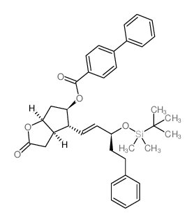 [(3aR,4R,5R,6aS)-4-[(3S)-3-[tert-butyl(dimethyl)silyl]oxy-5-phenylpent-1-enyl]-2-oxo-3,3a,4,5,6,6a-hexahydrocyclopenta[b]furan-5-yl] 4-phenylbenzoate结构式