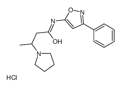 1-Pyrrolidinepropanamide, beta-methyl-N-(3-phenyl-5-isoxazolyl)-, mono hydrochloride structure
