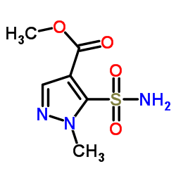 1-甲基-4-乙氧基羰基吡唑-5-磺酰胺结构式
