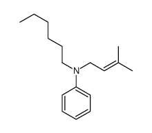 N-hexyl-N-(3-methylbut-2-enyl)aniline结构式