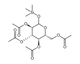 D-Glucopyranose, 1-O-(trimethylsilyl)-, 2,3,4,6-tetraacetate Structure