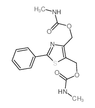 [4-(methylcarbamoyloxymethyl)-2-phenyl-1,3-thiazol-5-yl]methyl N-methylcarbamate结构式