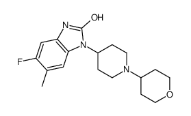 5-Fluoro-6-methyl-1-[1-(tetrahydro-2H-pyran-4-yl)-4-piperidinyl]- 1,3-dihydro-2H-benzimidazol-2-one Structure