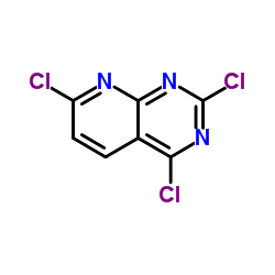 2,4,7-三氯吡啶并[2,3-d]嘧啶结构式