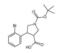 Boc-(+/-)-反式-4-(2-溴-苯基)-吡咯烷-3-羧酸结构式
