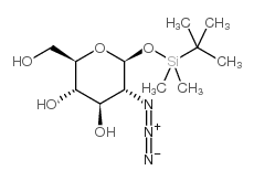 1-邻叔丁基二甲基甲硅烷基-2-叠氮基-2-脱氧-β-D-吡喃葡萄糖苷结构式