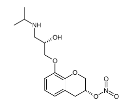 (2'S),(3R)-3,4-dihydro-8-<2-hydroxy-3-(isopropylamino)propoxy>-3-nitroxy-2H-1-benzopyran结构式