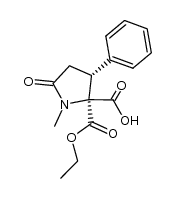 (2S,3R)-2-(ethoxycarbonyl)-1-methyl-5-oxo-3-phenylpyrrolidine-2-carboxylic acid结构式