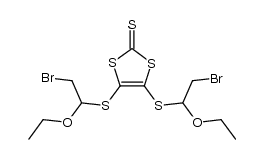 4,5-bis[(1-Ethoxy-2-bromo)ethylthio]-1,3-dithiole-2-thione结构式