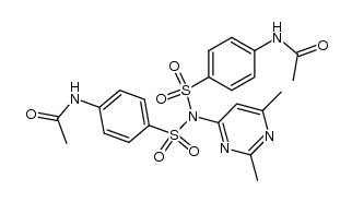 4-acetylamino-N-(4-acetylamino-benzenesulfonyl)-N-(2,6-dimethyl-pyrimidin-4-yl)-benzenesulfonamide结构式