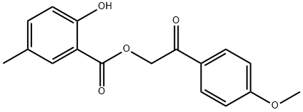 [2-(4-甲氧基苯基)-2-氧乙基]2-羟基-5-甲基苯甲酸酯结构式