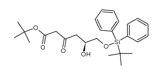 (5S)-6-(tert-butyl-diphenylsilanyloxy)-5-hydroxy-3-oxohexanoic acid tert-butyl ester结构式