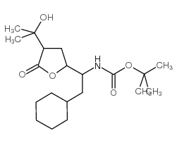 (2-环己基-1-[4-(1-羟基-1-甲基乙基)-5-氧代四氢呋喃-2-基]-乙基)-氨基甲酸叔丁酯结构式